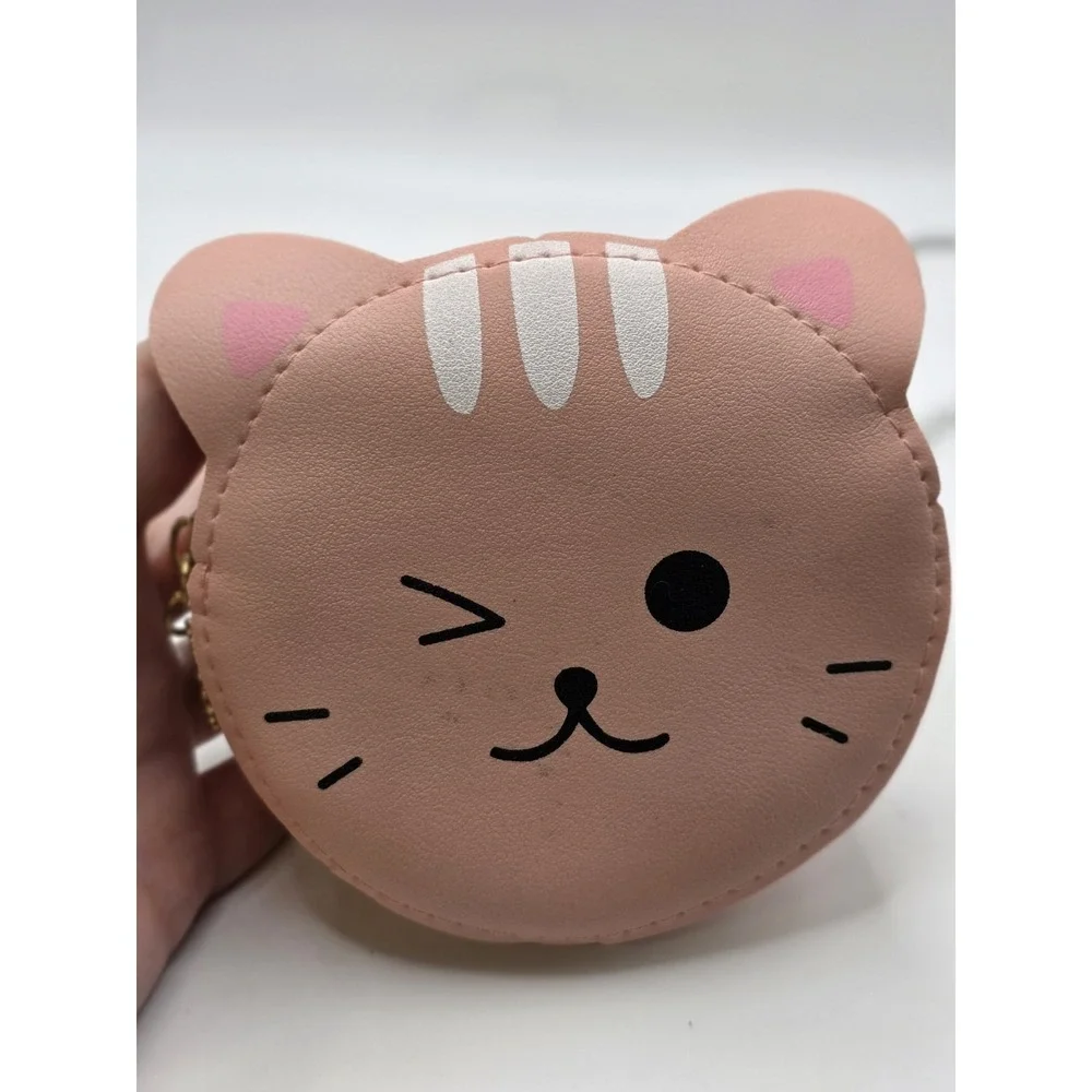 Girls Cartoon Cat Design PU Zipper Cute Novelty Bag For Daily Life